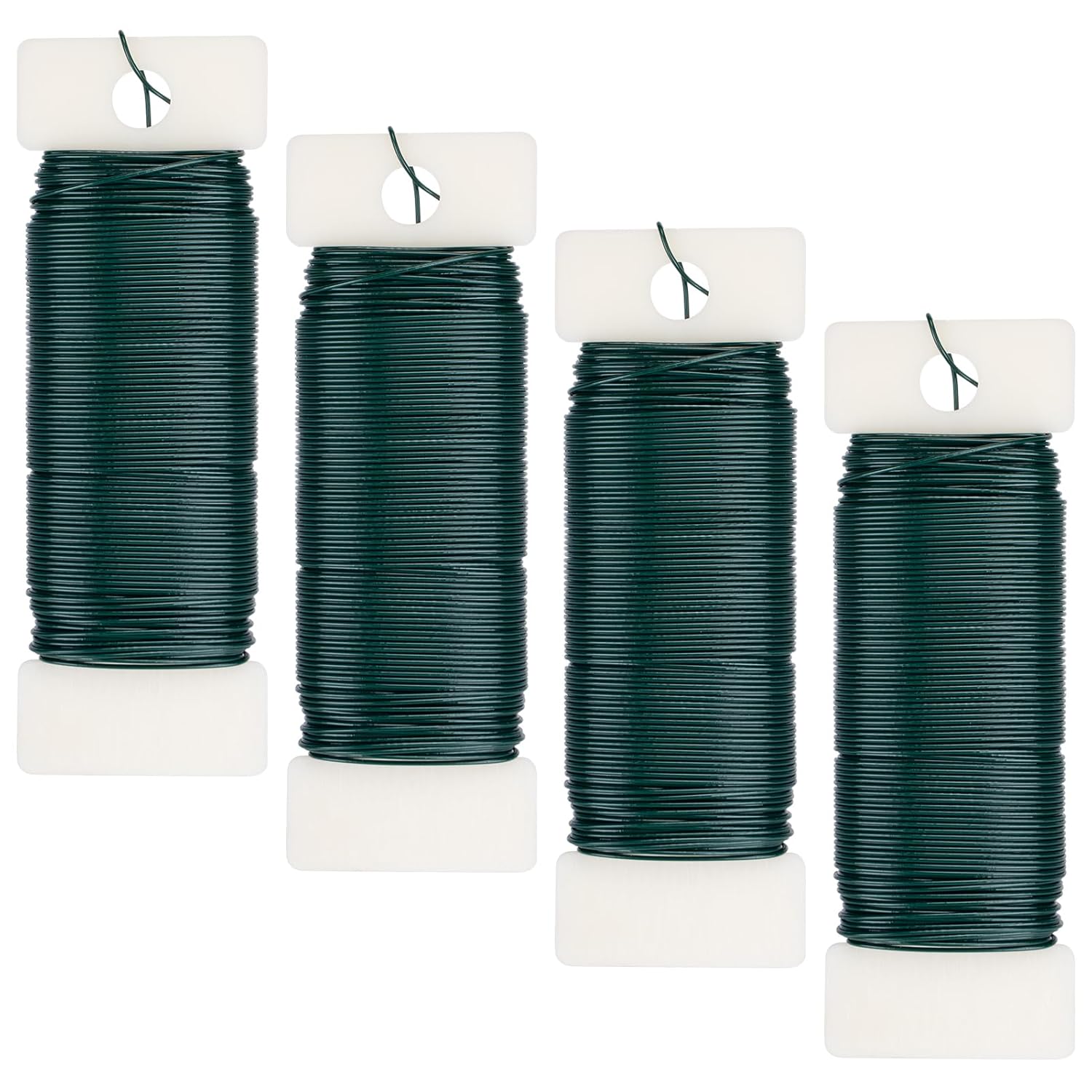 4 Pack Floral Wire, 131 Yards Paddle Wire 22 Gauge Florist Wire Green for Wreath Wire Making Craft, Floral Flower Arrangements and DIY Crafts, Garland