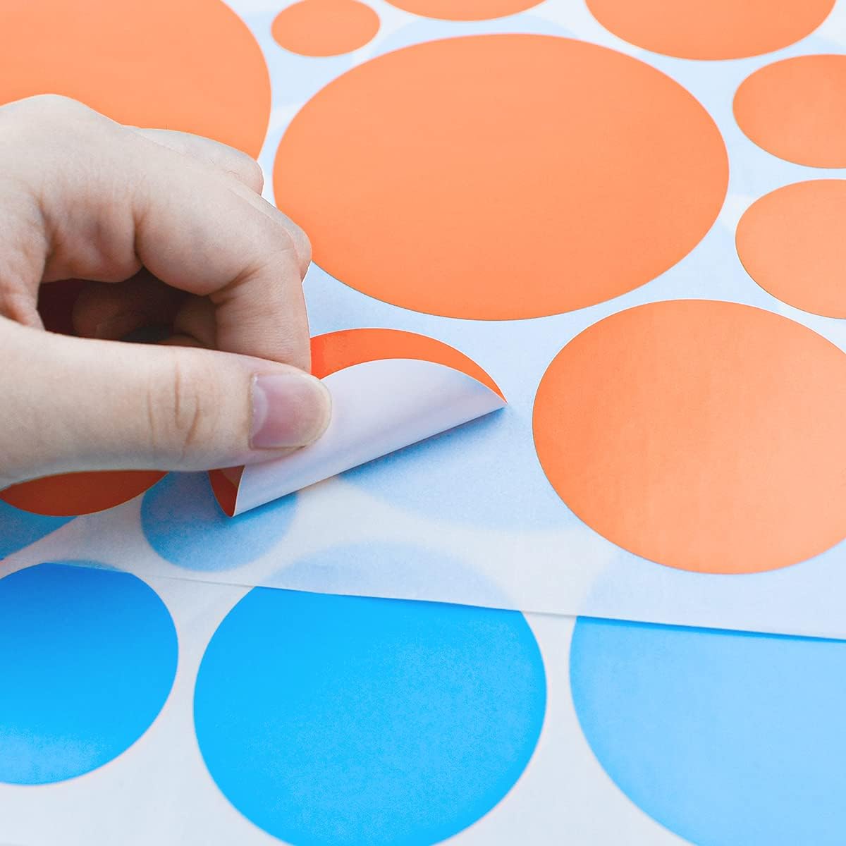 264 Pieces Polka Dot Wall Decals Circles for Vinyl Dots Stickers Set Room Kids Bedroom Nursery Playroom Classroom Decor Graphic 7 Different Size (12 Colors)
