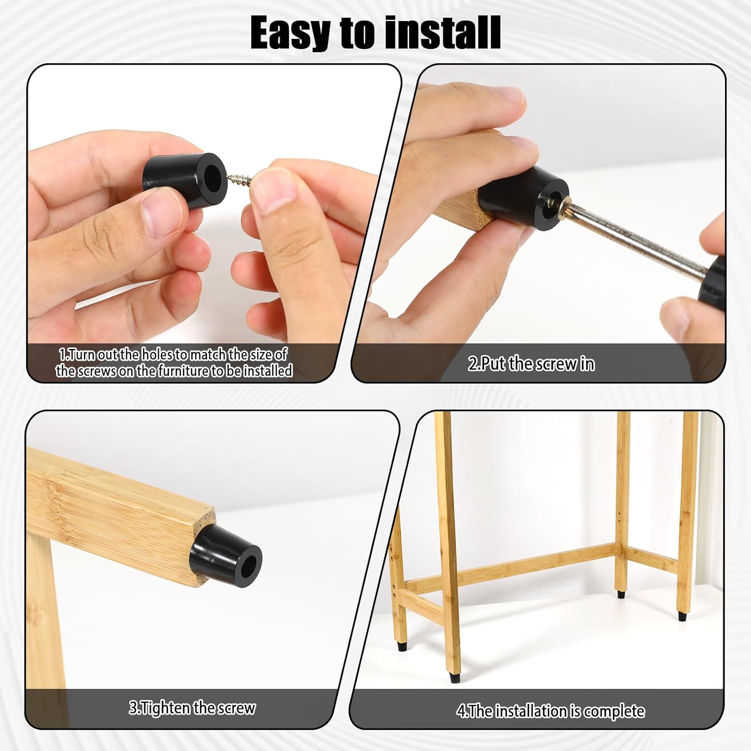 16 Pack Rubber Cutting Board Feet Non Slip Screw On Rubber Feet for Cutting Board with Stainless Screws Small Bumper Pads for Electronics
