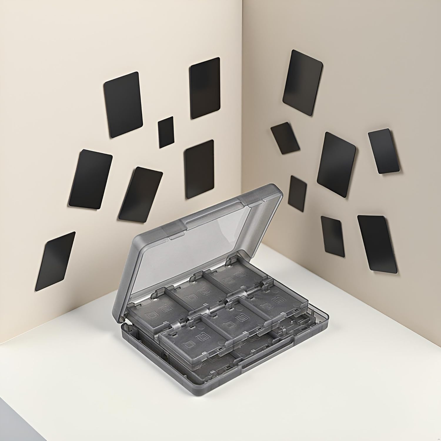 Black 26-in-1 Game Holder Case Fits up to 22 Games 2 SD Cards 2 Micro SD/TF Cards and 2 Stylus Pens for NEW 3DS / 3DS XL / 3DS LL
