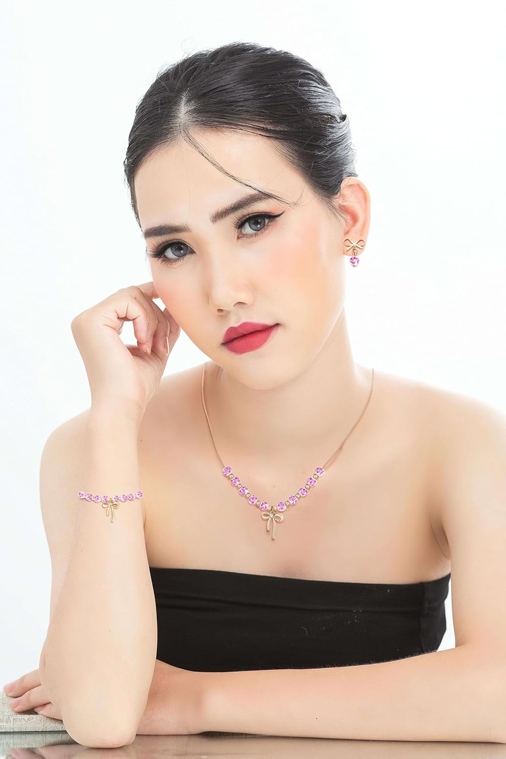 Kvekstio Vintage Porcelain Jewelry Set for Women