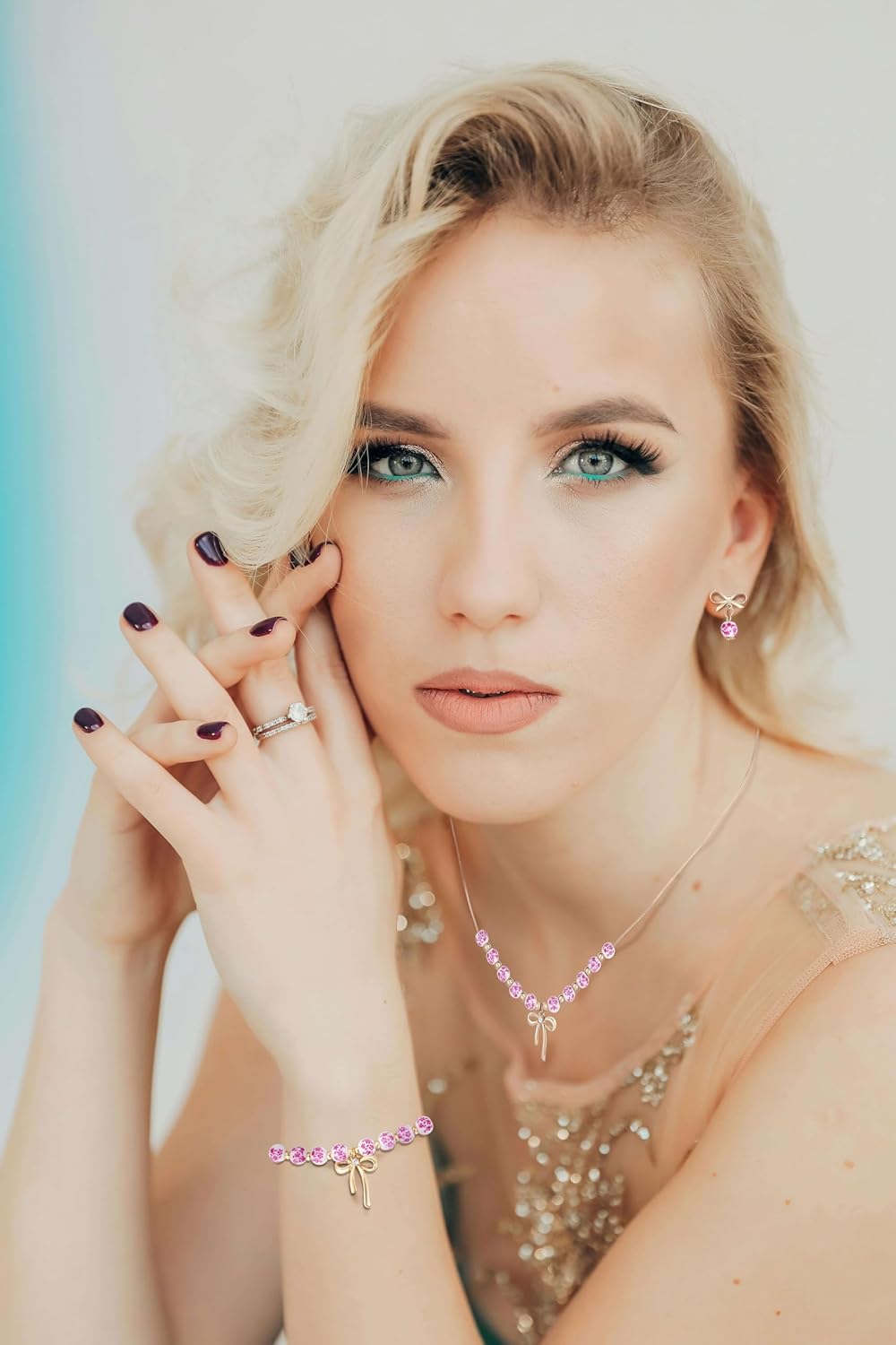 Kvekstio Vintage Porcelain Jewelry Set for Women