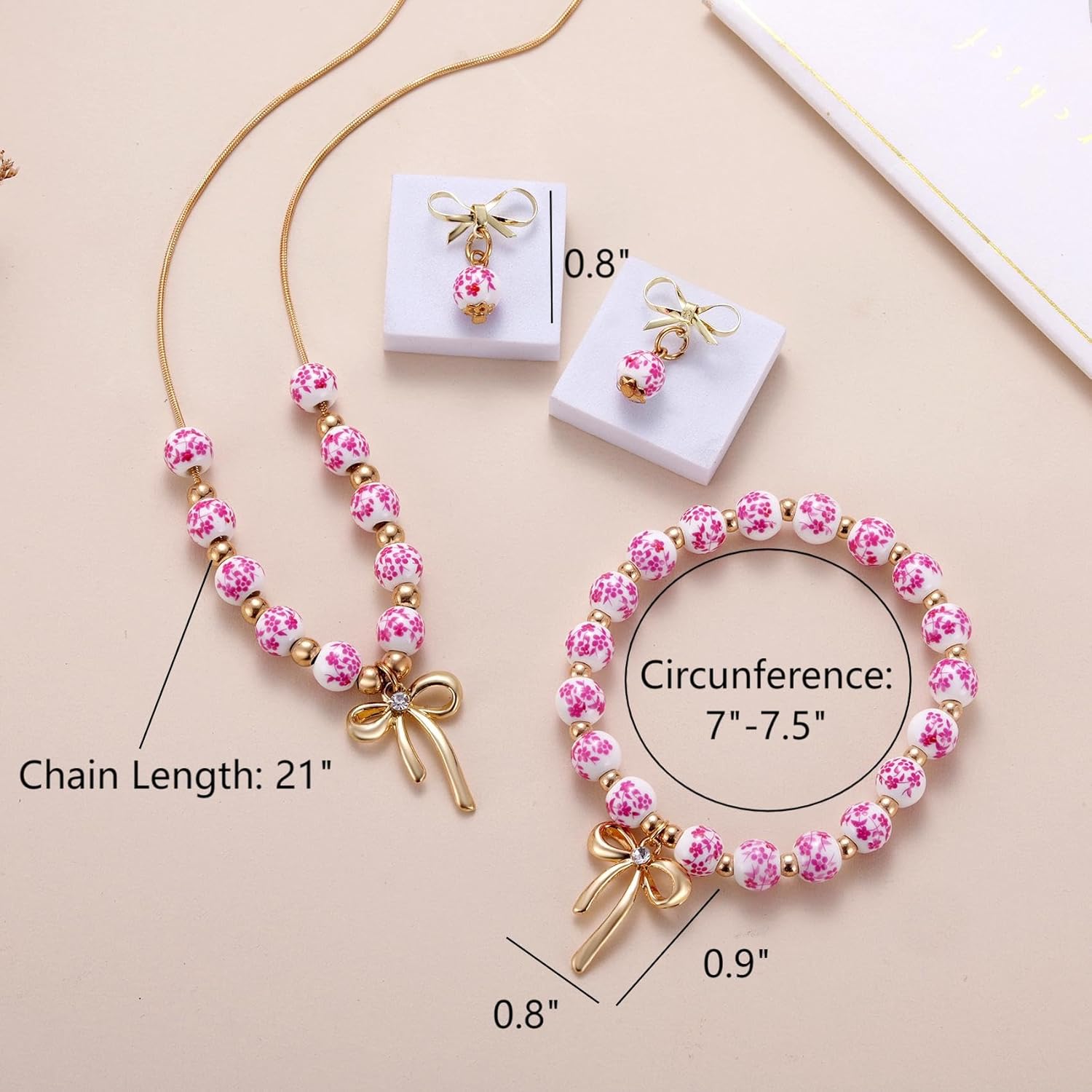 Kvekstio Vintage Porcelain Jewelry Set for Women