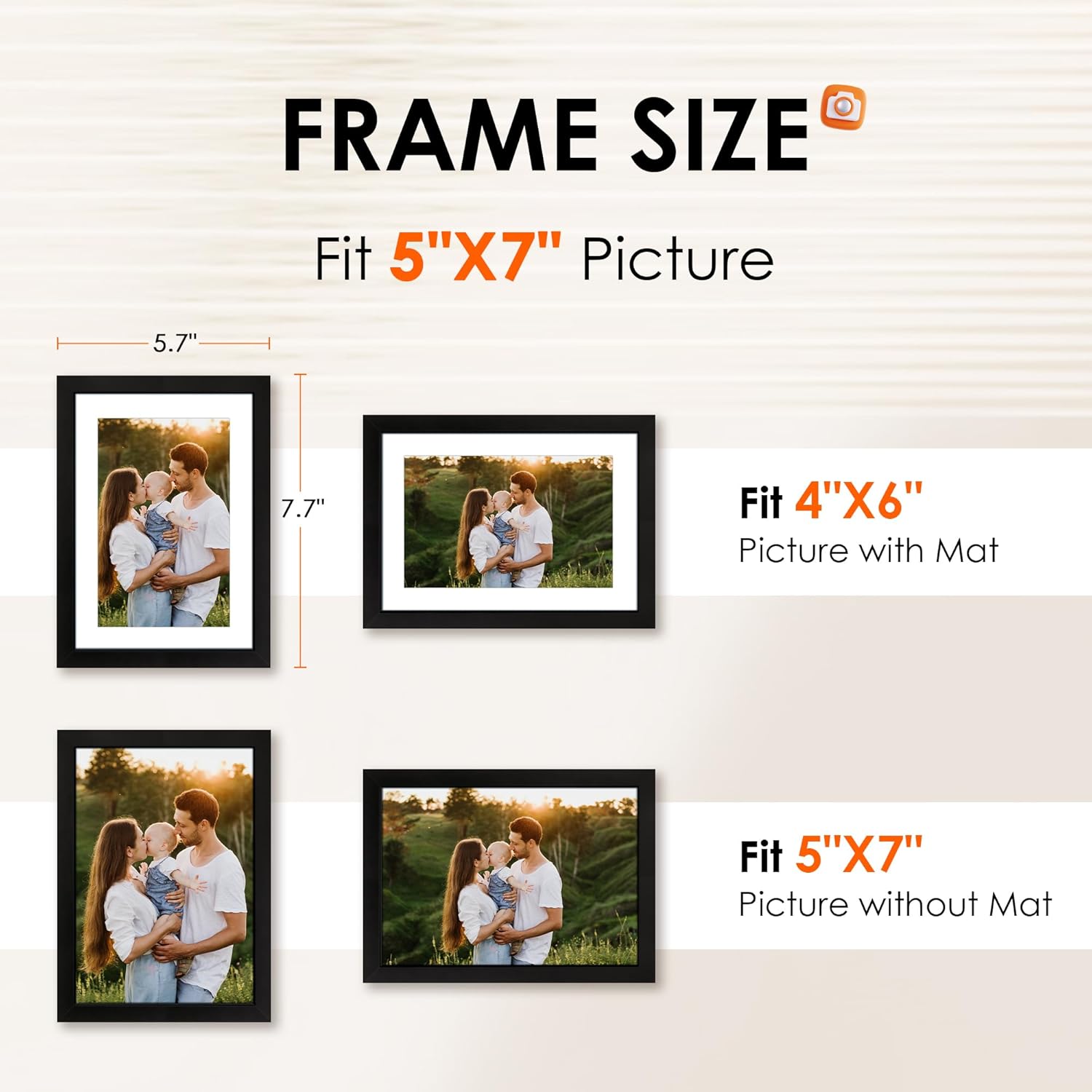 5x7 Picture Frame Set of 2 & 8x10 Picture Frame Set of 2