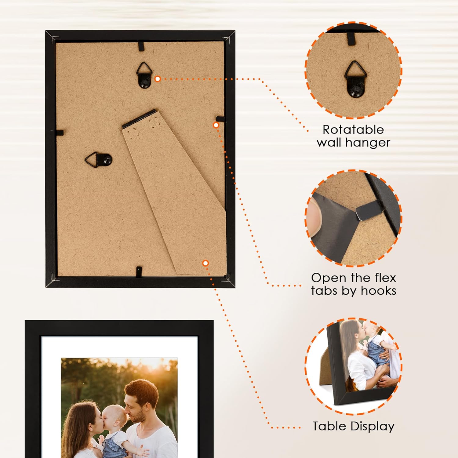 5x7 Picture Frame Set of 2 & 8x10 Picture Frame Set of 2