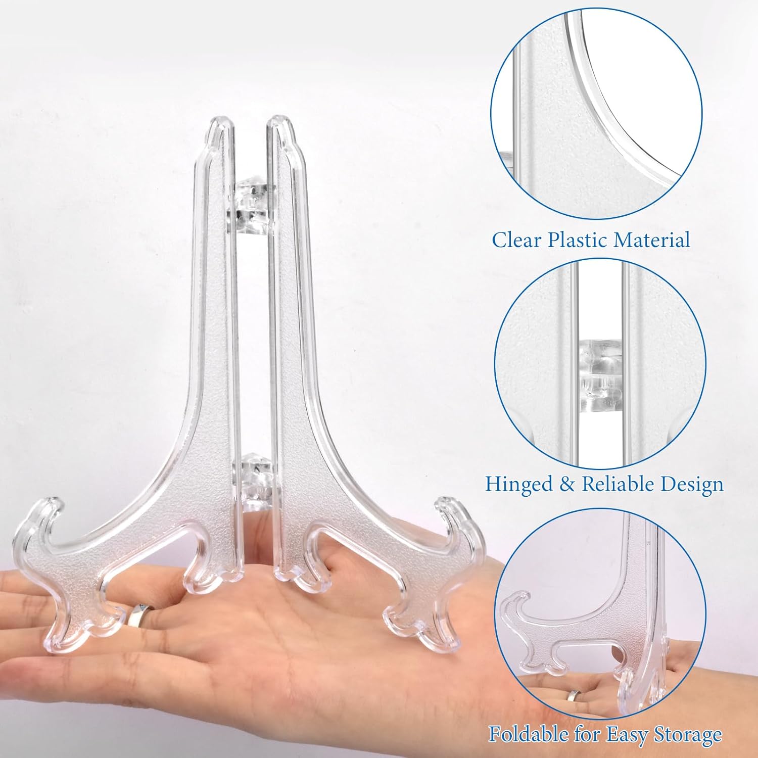 25 Pack Acrylic Easel Stand 3 Inch Clear Plastic Easels Plate Holders Mini Easels Display Stand for Photos