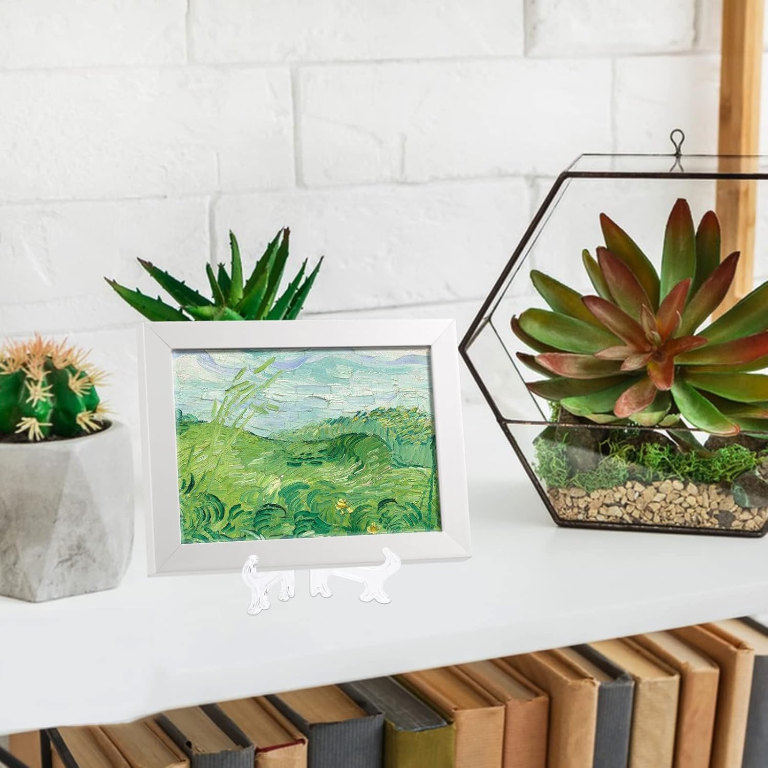 25 Pack Acrylic Easel Stand 3 Inch Clear Plastic Easels Plate Holders Mini Easels Display Stand for Photos