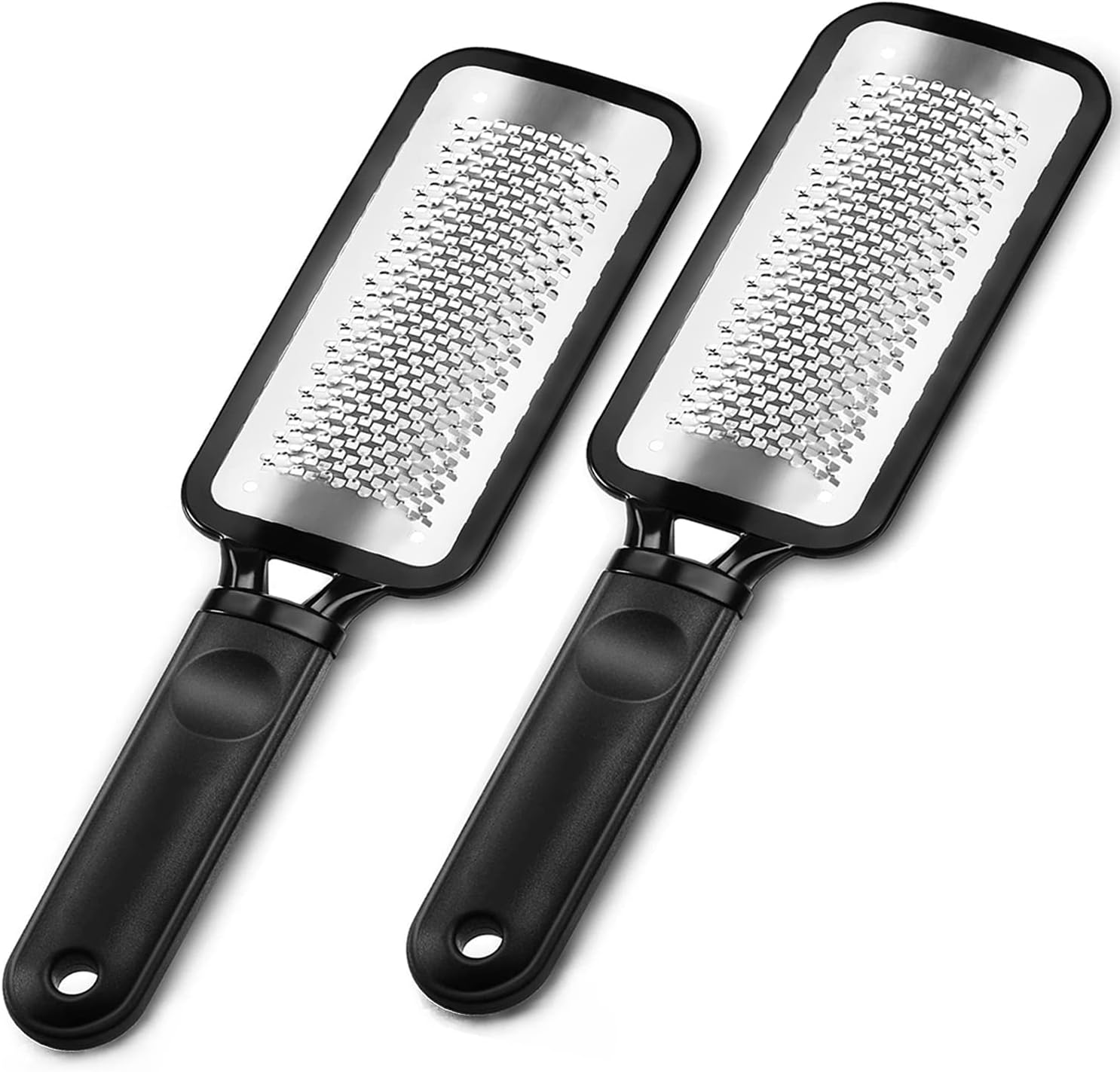 Foot Rasp Foot File, 2 Pcs Stainless Steel Pedicure Callus Remover for Feet, Professial Foot Care Tools for Pedicure to Removes Hard Skin Corns for Dry and Wet Feet