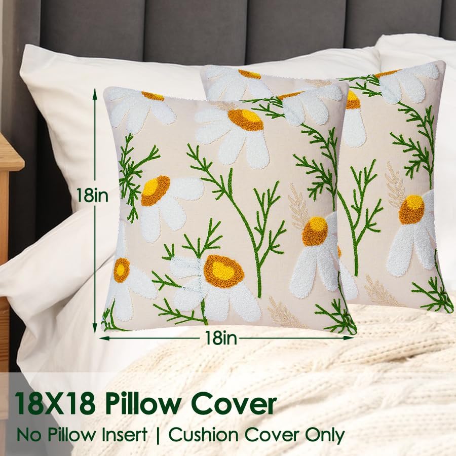 Embroidered Throw Pillow Covers