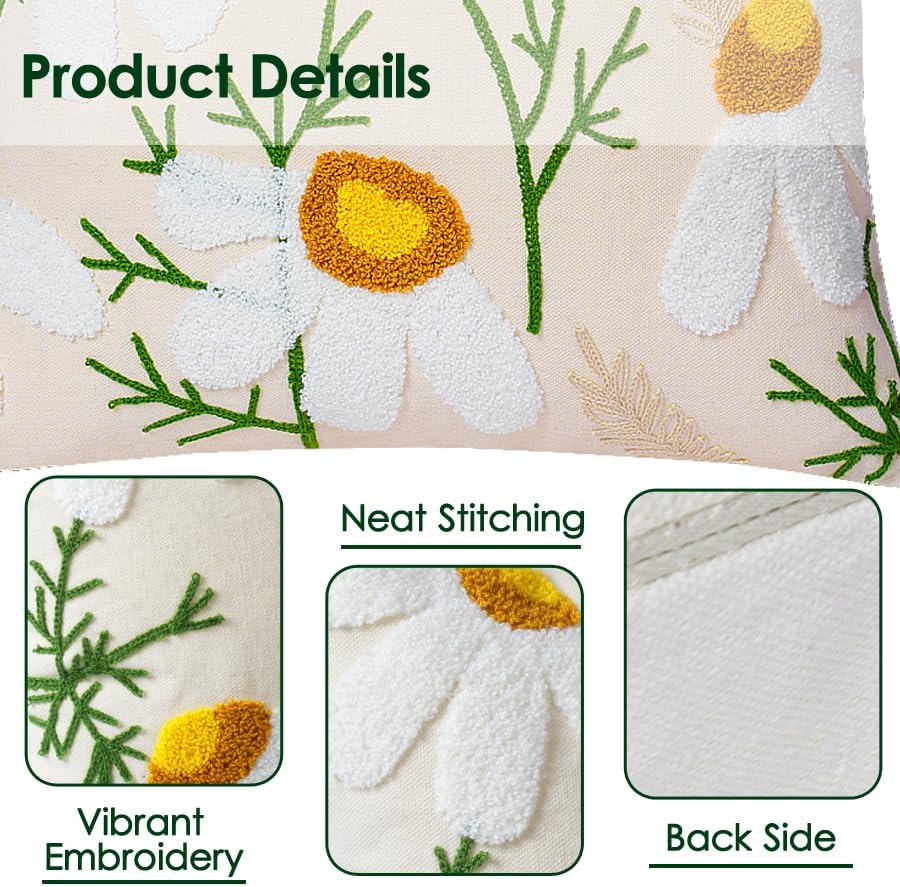 Embroidered Throw Pillow Covers