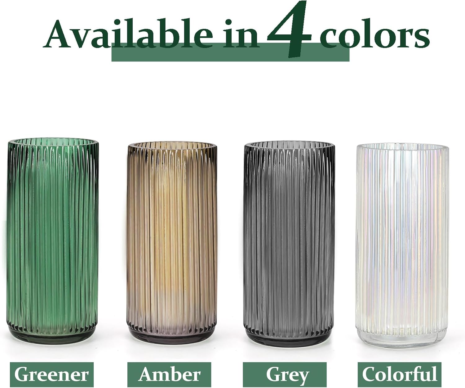 Flower Vase 7.6 Inch Grey Thickened Glass Vase for Lego Flowers