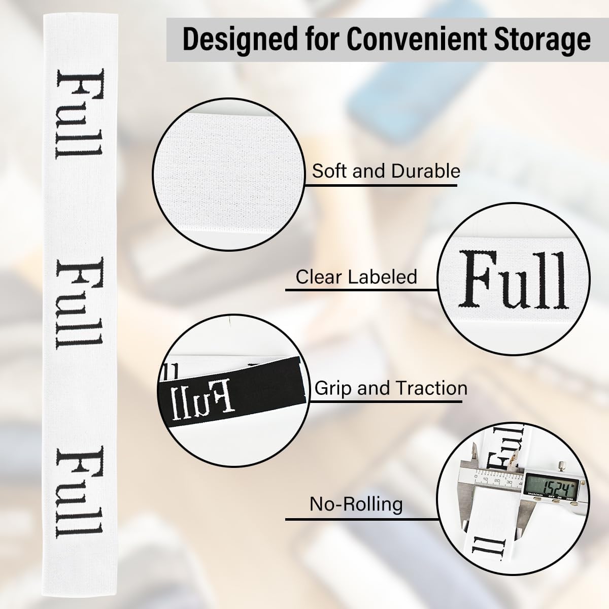CONLI 8 Pack Bed Sheet Organizer Straps Sheet Organizer Bands for Closet