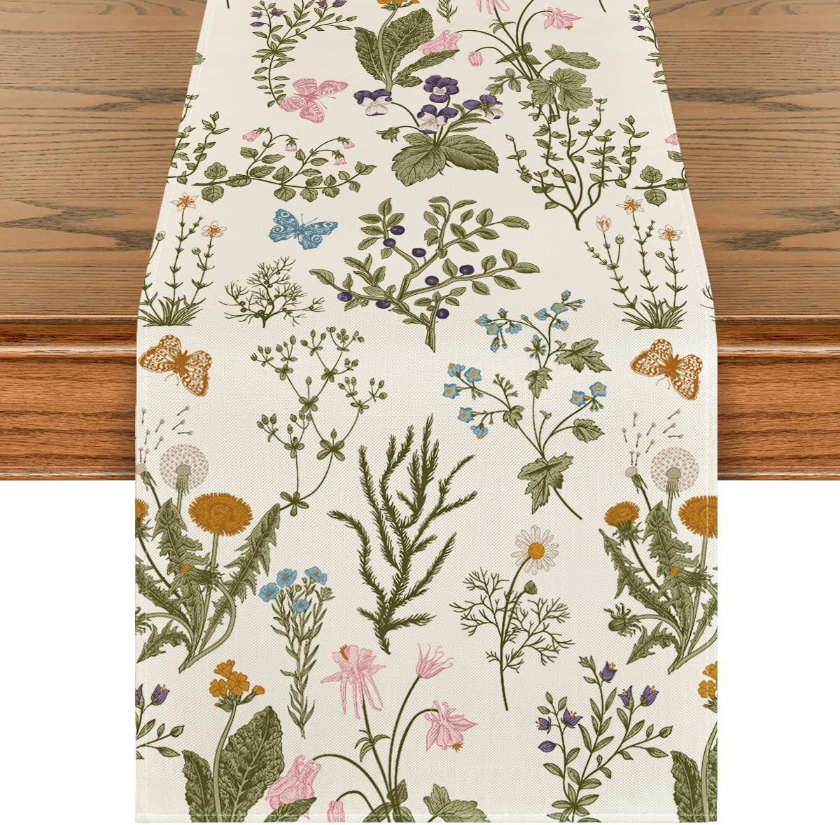 Wildflowers Floral Spring Table Runner