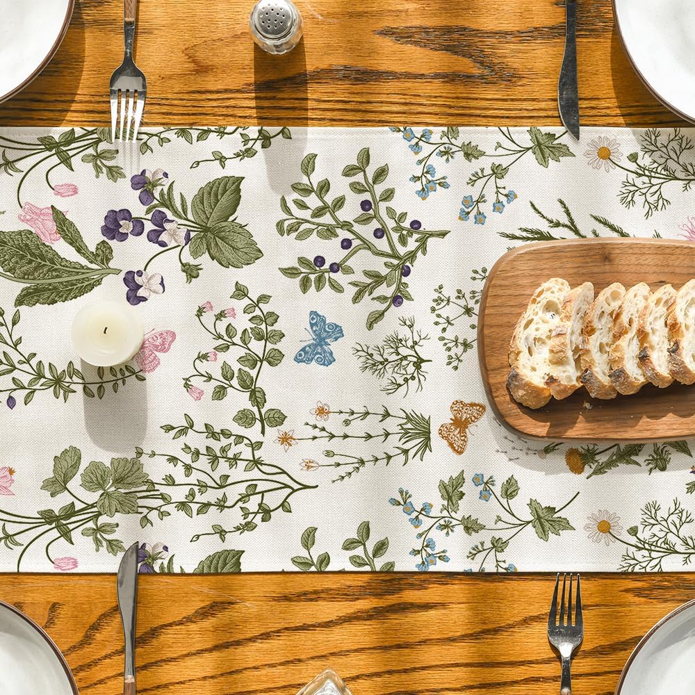 Wildflowers Floral Spring Table Runner