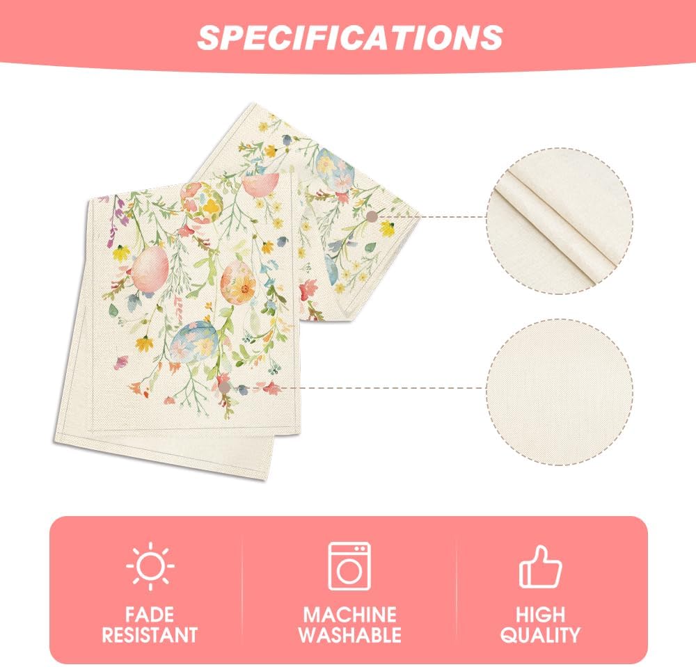 Wild Flowers Eggs Easter Table Runner