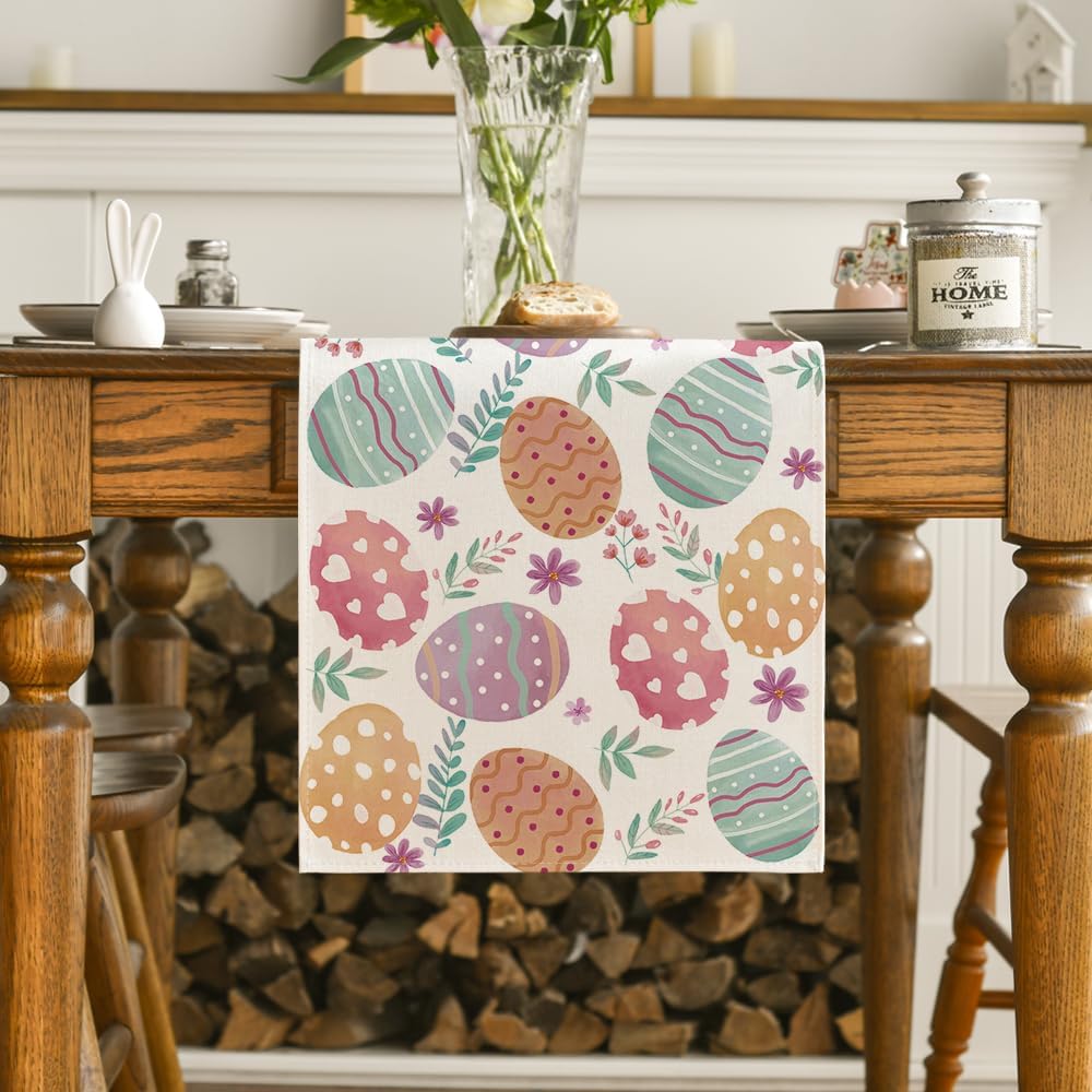 Watercolour Easter Eggs Table Runner
