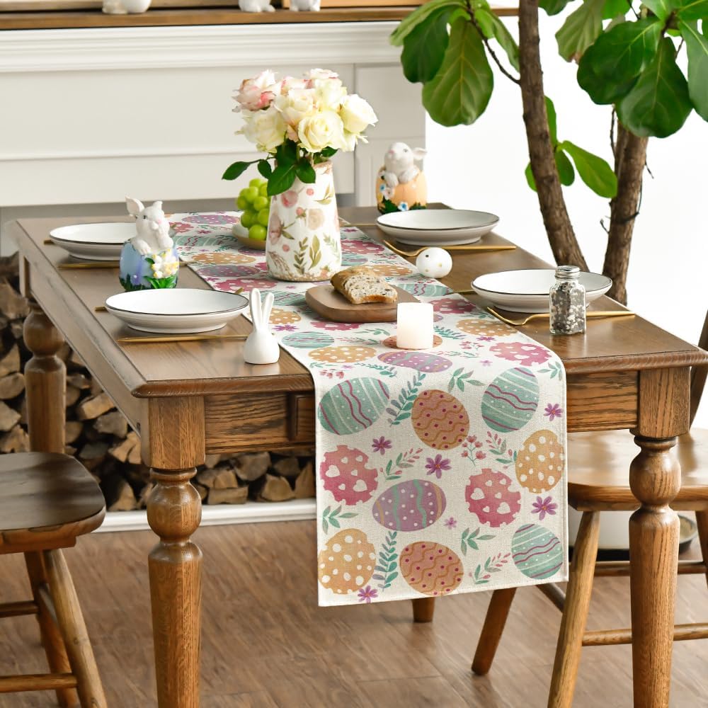 Watercolour Easter Eggs Table Runner
