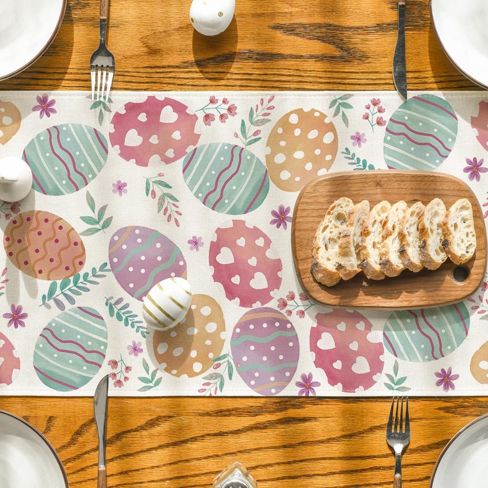 Watercolour Easter Eggs Table Runner