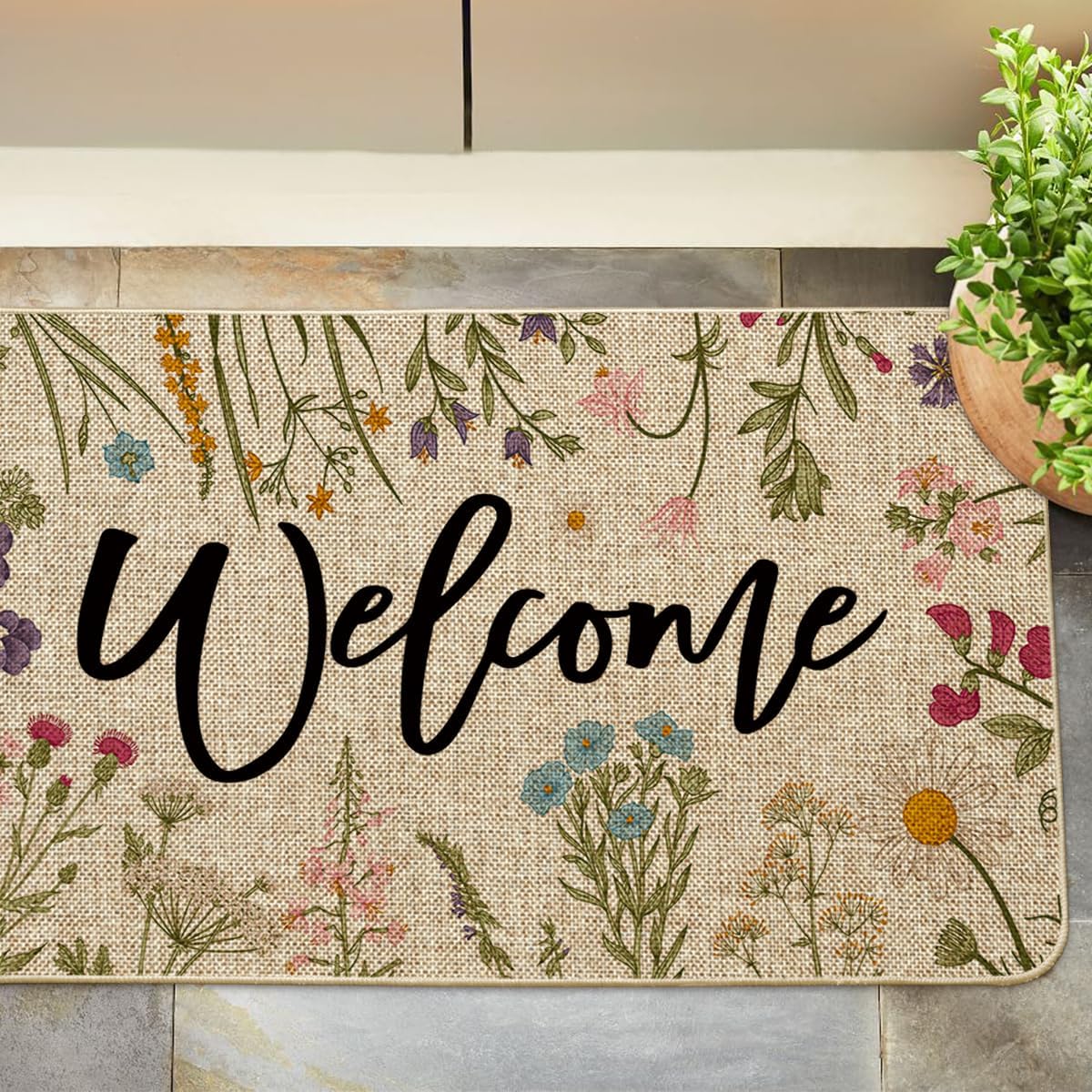 Wild Flowers Welcome Summer Doormat