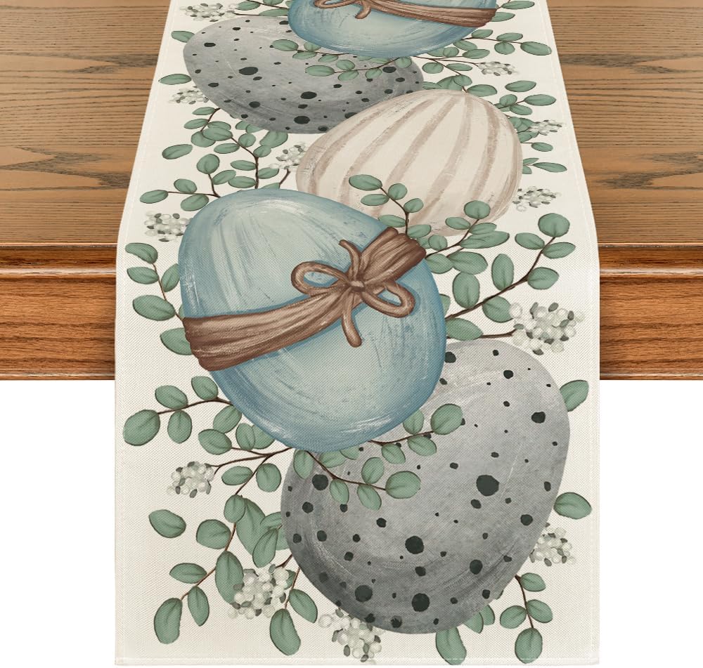 Eucalyptus Egg Easter Table Runner Eucalyptus Egg Easter Table Runner