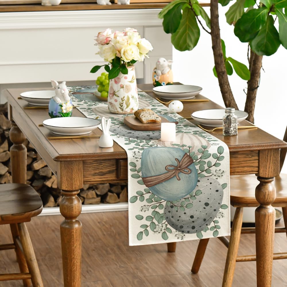 Eucalyptus Egg Easter Table Runner