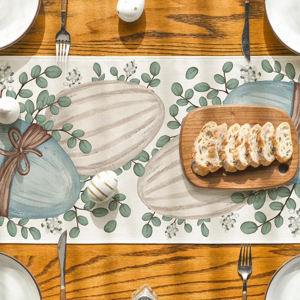 Eucalyptus Egg Easter Table Runner
