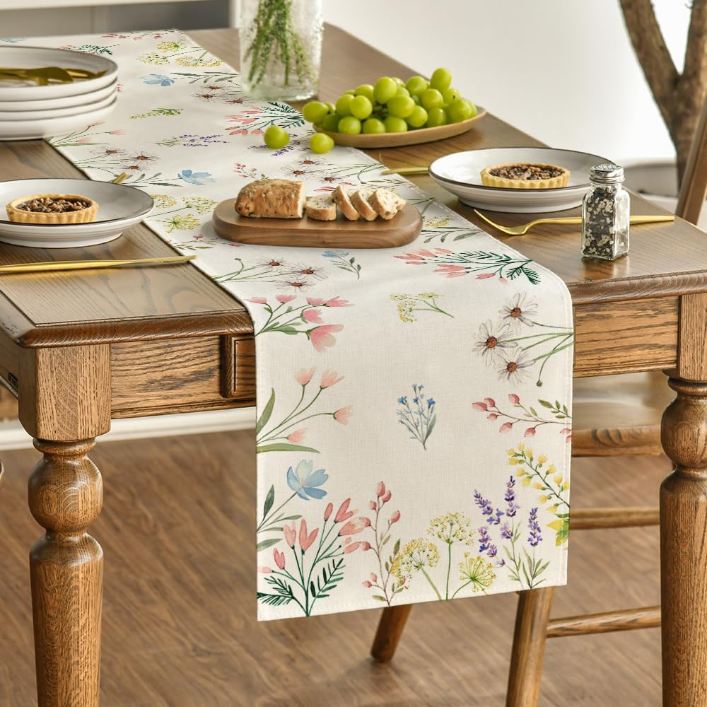 Flowers Floral Summer Table Runner