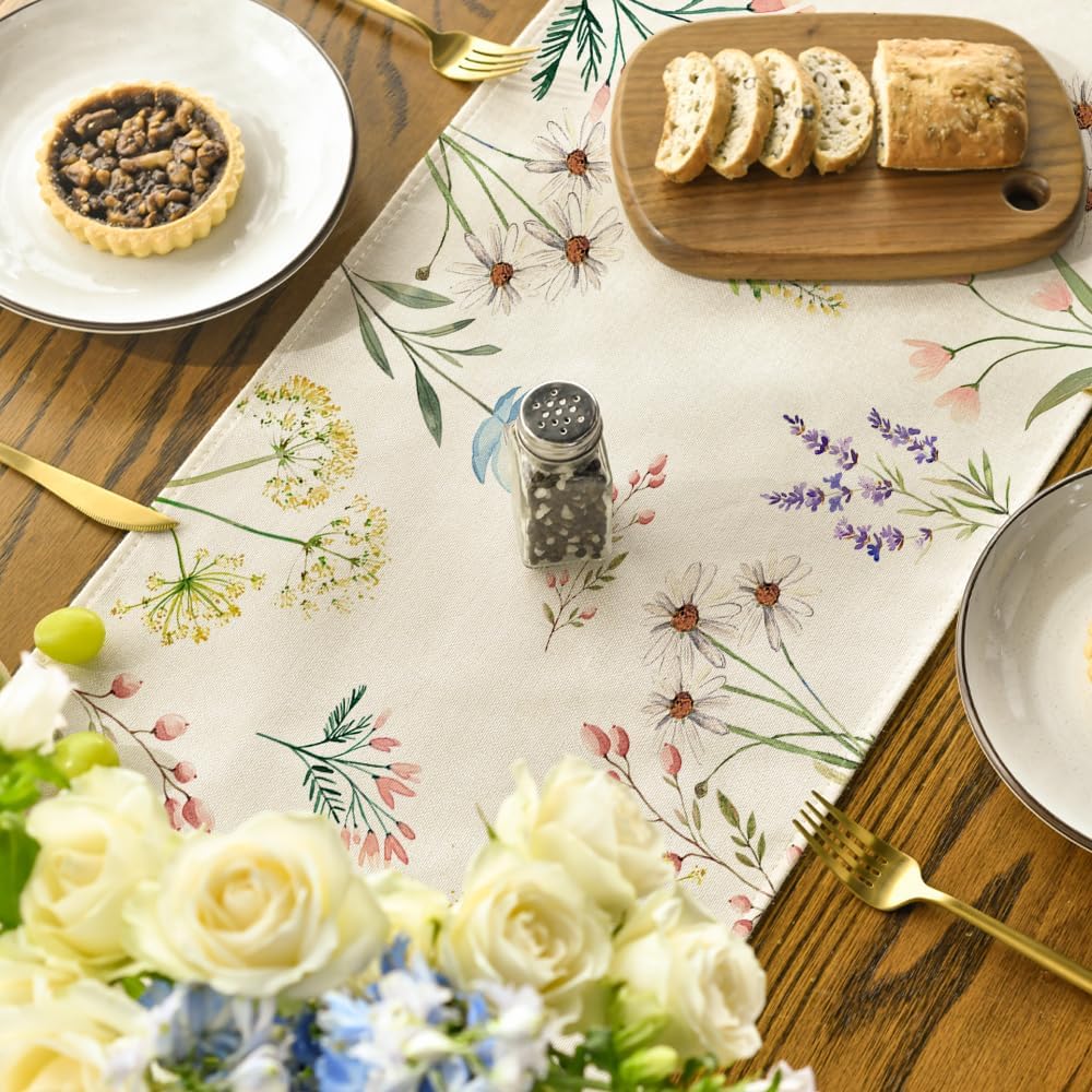 Flowers Floral Summer Table Runner