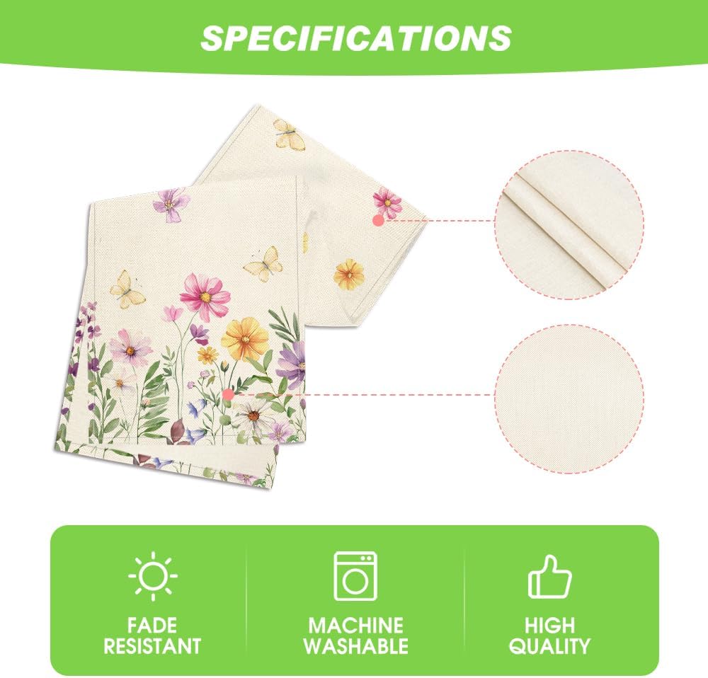Flowers Butterfly Spring Table Runner