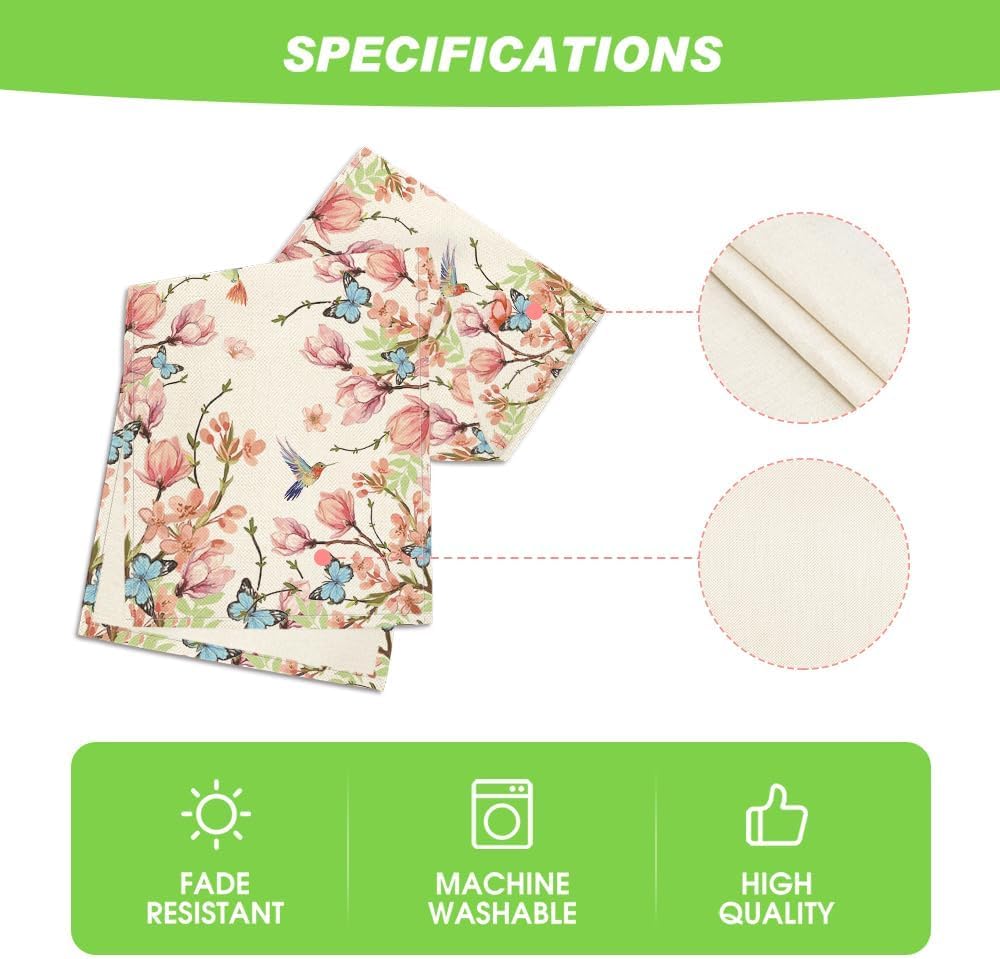 Flowers Bird Butterfly Spring Table Runner