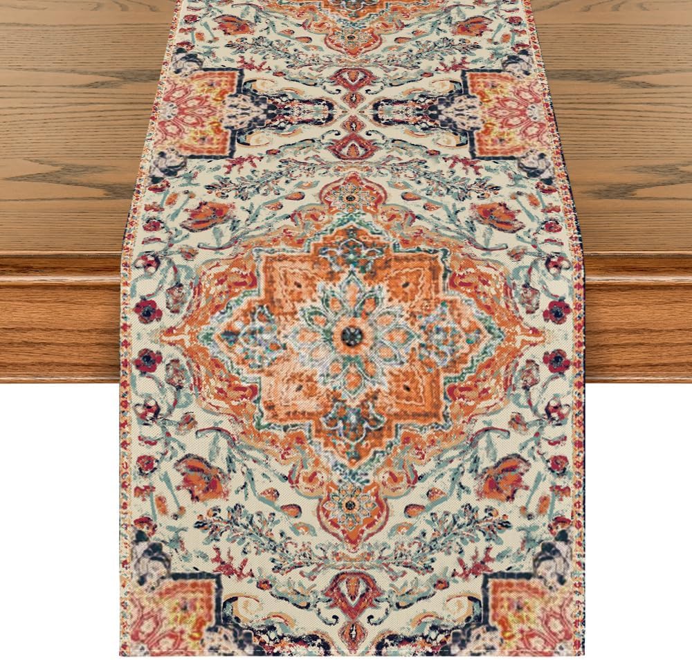 Boho Bohemia Style Orange Table Runner Boho Bohemia Style Orange Table Runner