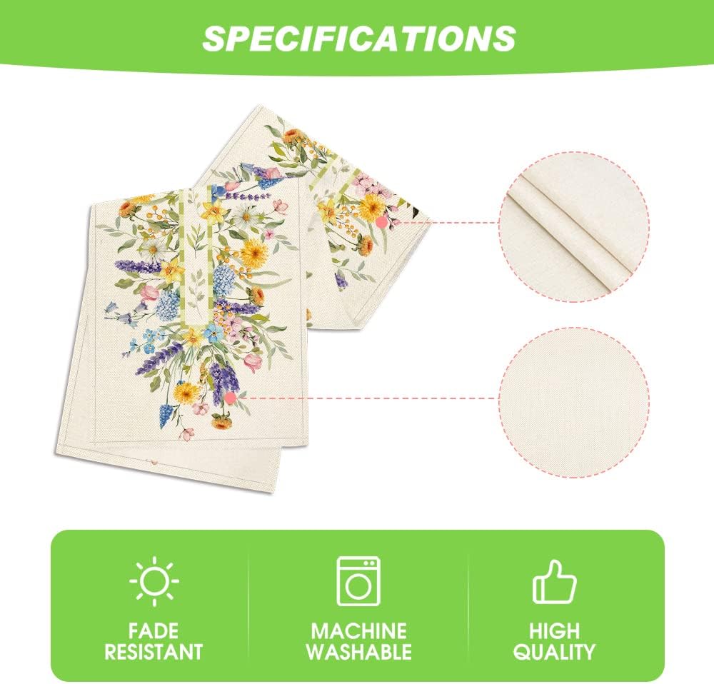 Bloom Flowers Florals Lavender Summer Table Runner