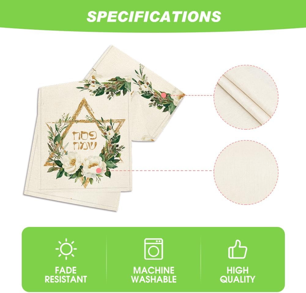 Hexagram Flowers Passover Table Runner