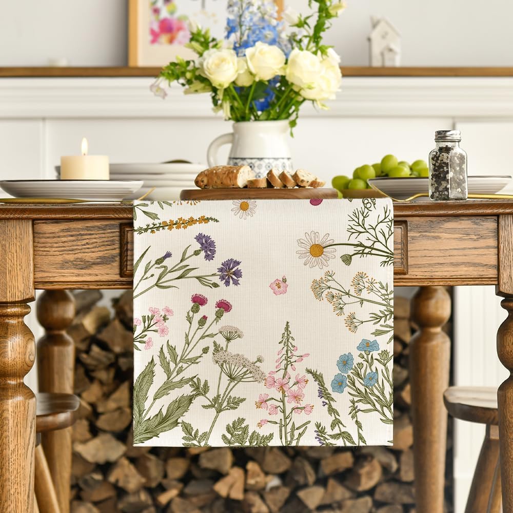 Flowers Spring Table Runner
