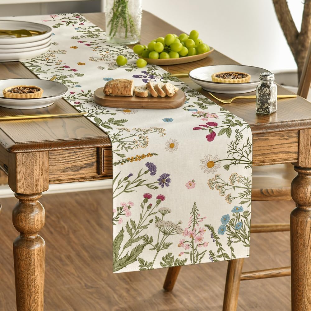 Flowers Spring Table Runner