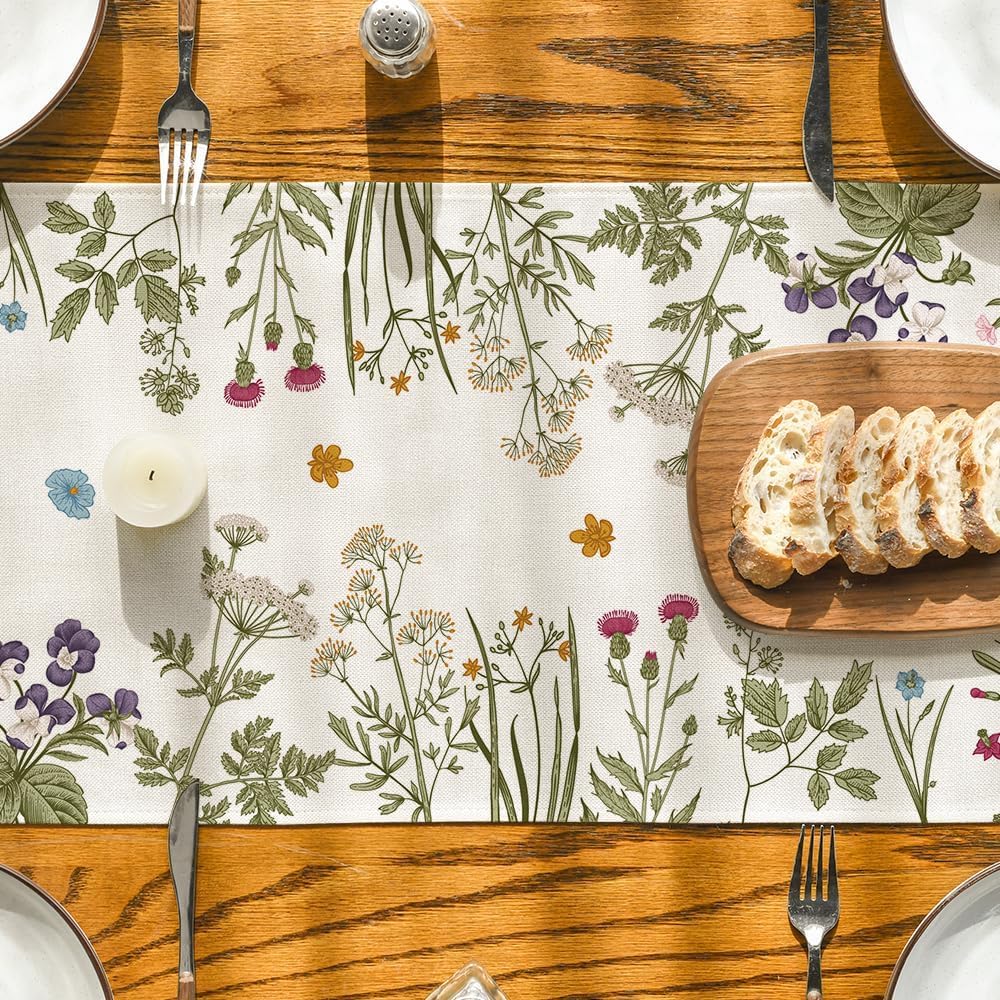 Flowers Spring Table Runner