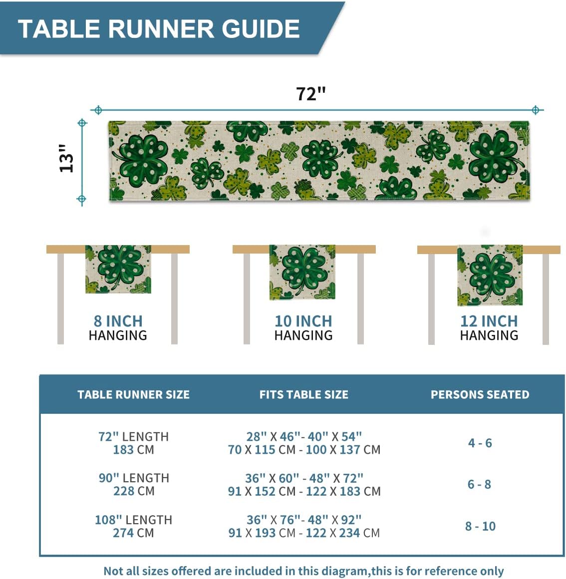 Watercolor Shamrock St. Patrick%27s Day Table Runner