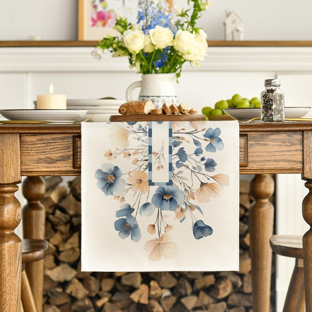 Bloom Flowers Floral Weeds Spring Table Runner