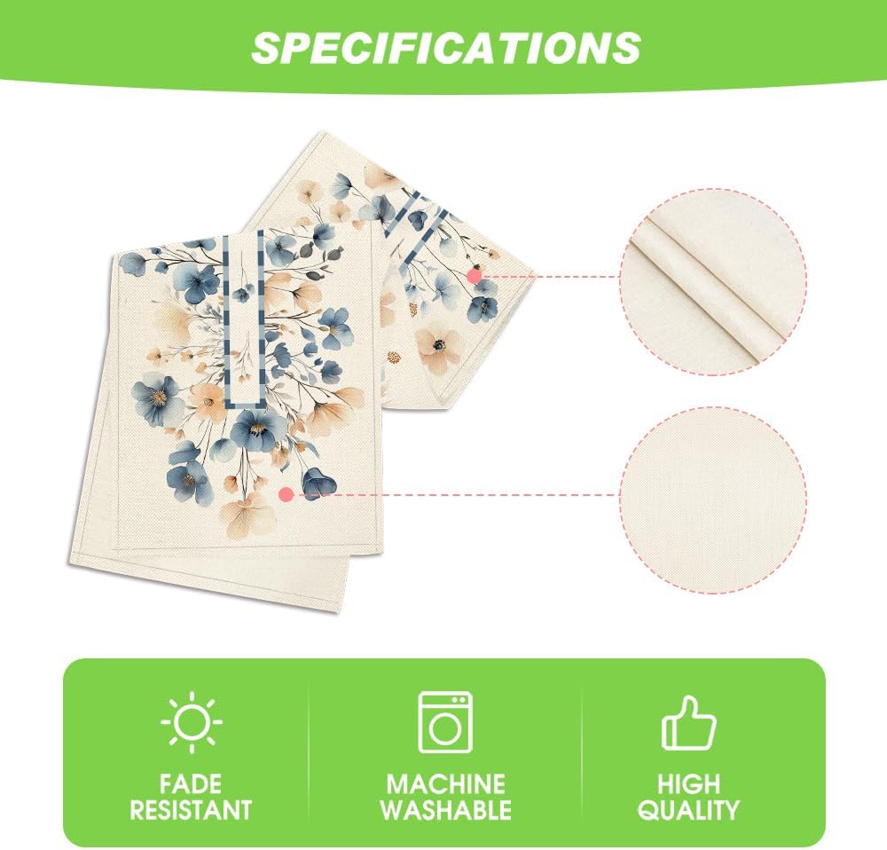 Bloom Flowers Floral Weeds Spring Table Runner