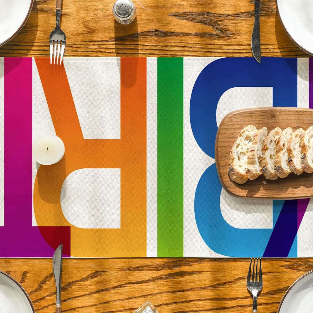 Colorful Happy Birthday Table Runner