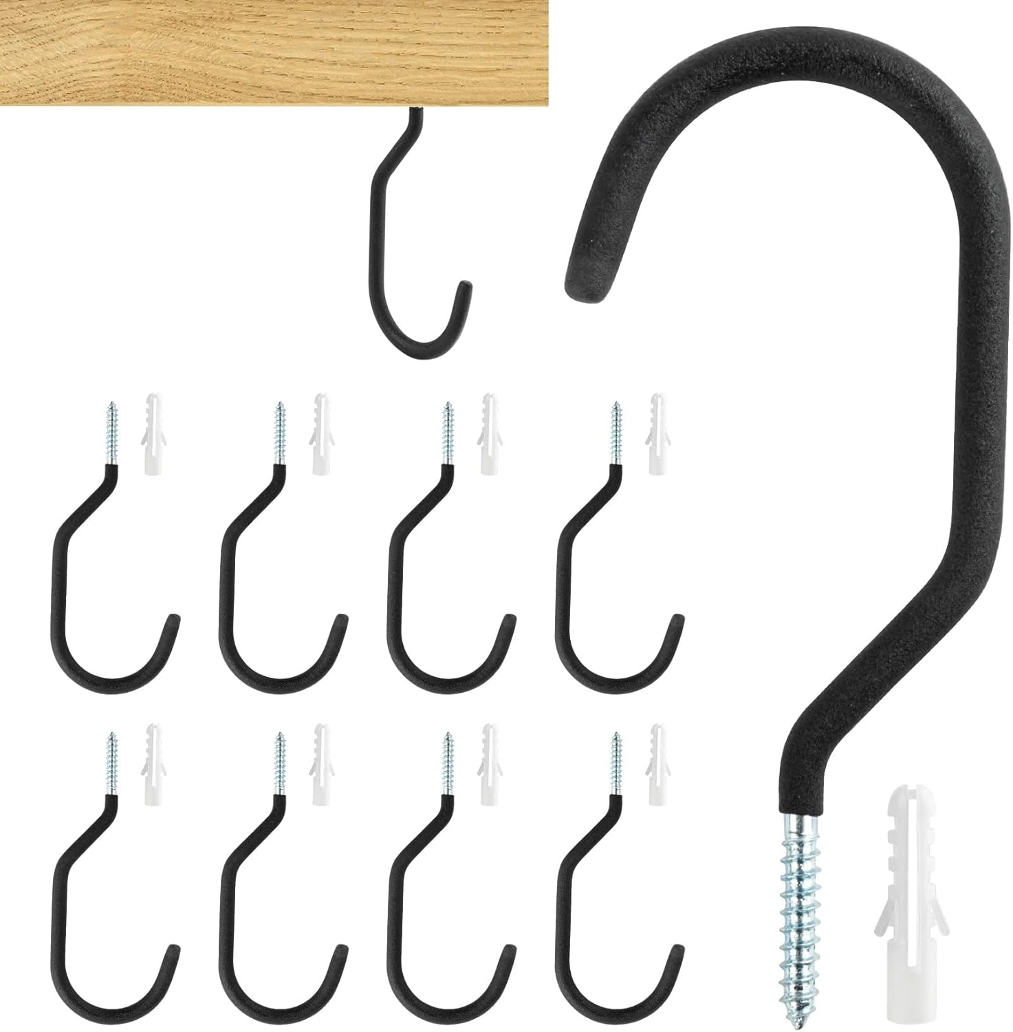10 Heavy Duty Wall Mount Storage J Hooks - Bicycle & Ladder Hangers