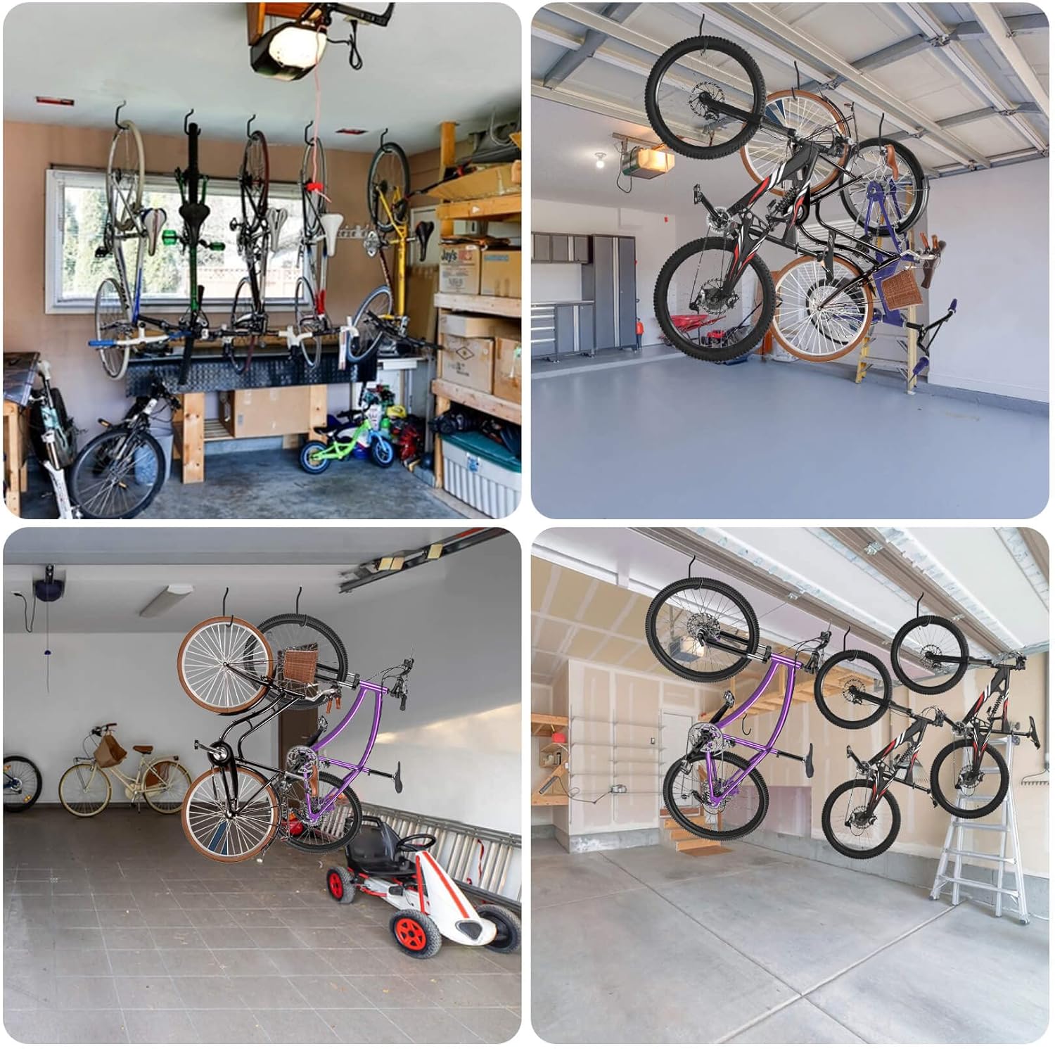 10 Heavy Duty Wall Mount Storage J Hooks - Bicycle & Ladder Hangers