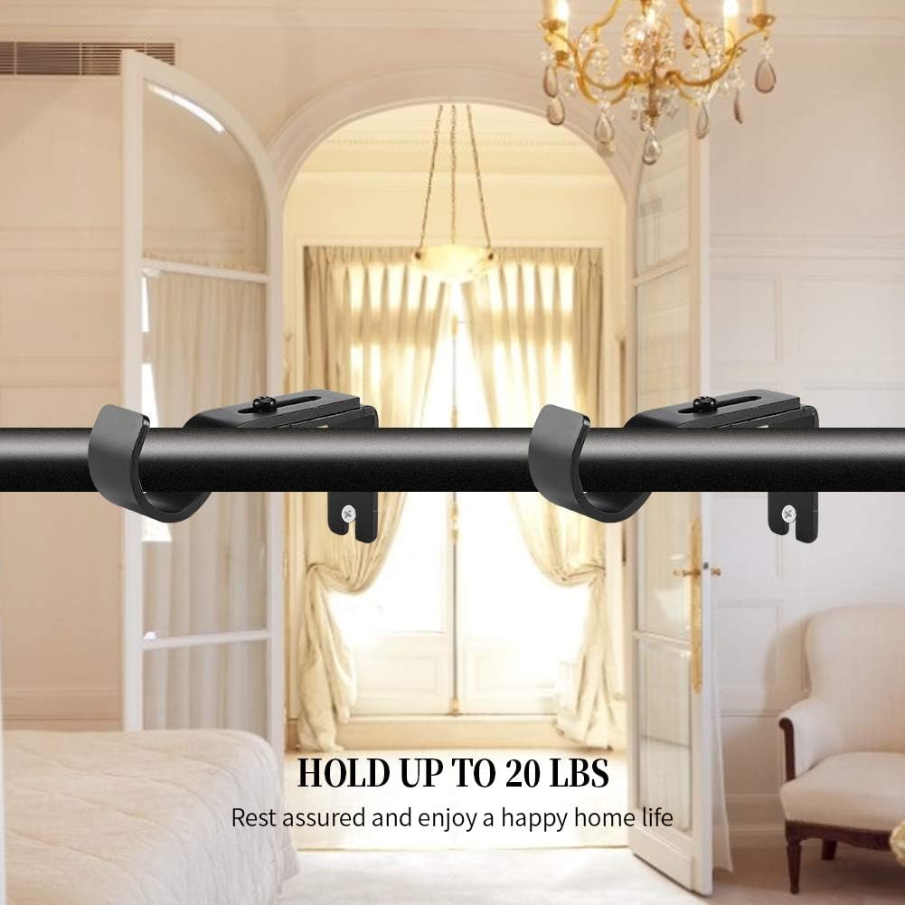 Heavy Duty Adjustable Curtain Rod Brackets and Holders - For 1 1/8 Inch & 1 1/4 Inch Rod