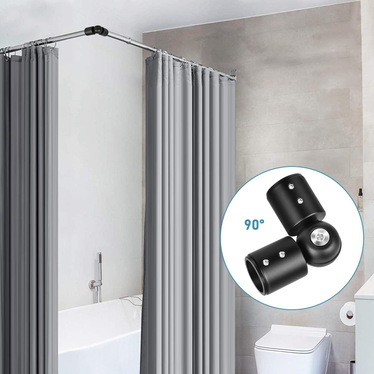 Curtain Rod Corner Connector Heavy Duty Hinged Elbow Connector