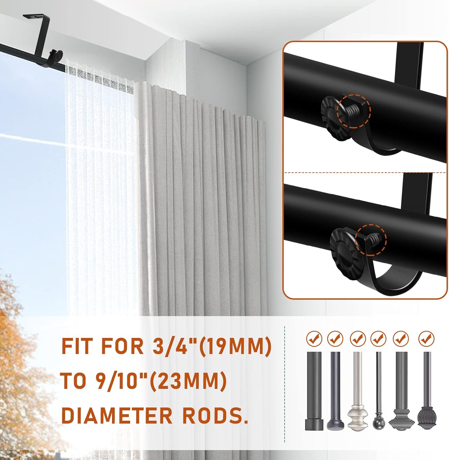 Ceiling Curtain Rod Bracket