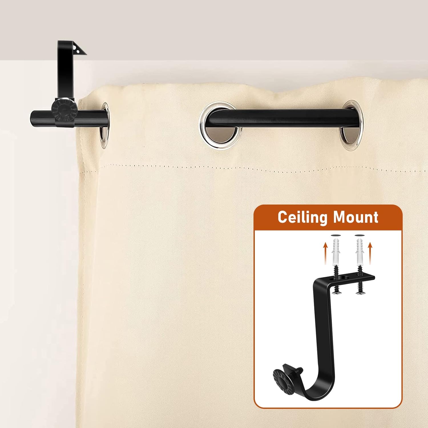 Ceiling Curtain Rod Bracket