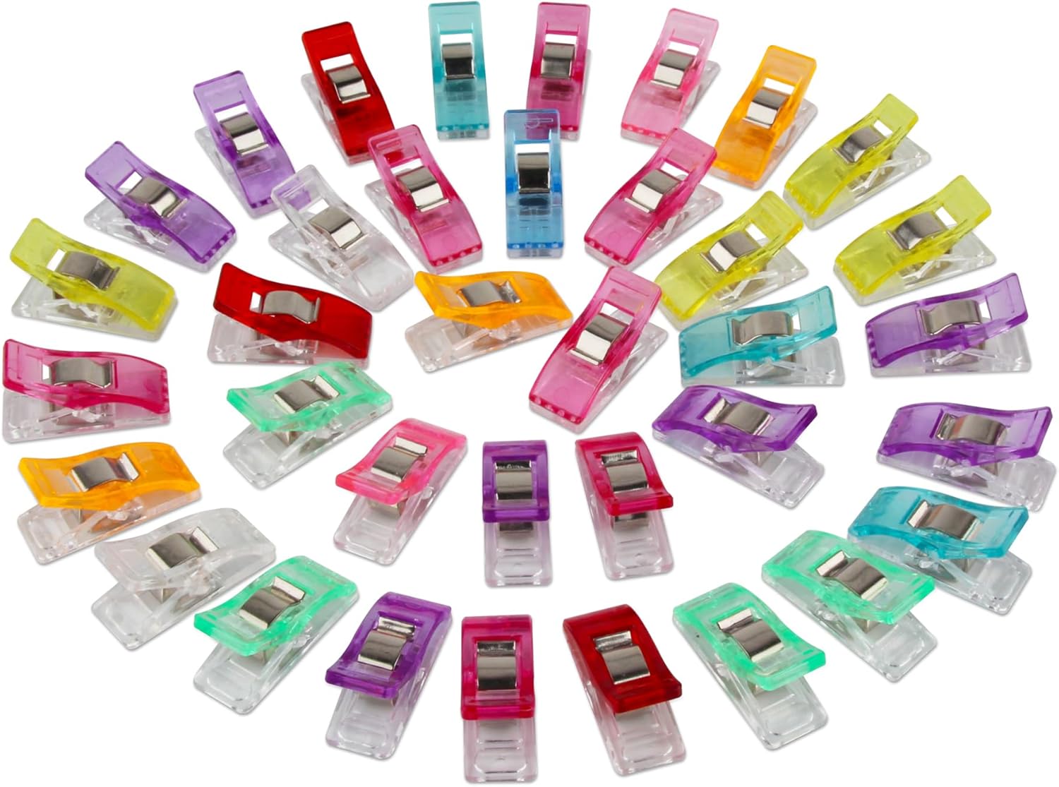 100Pcs Sewing Clips, Multipurpose Fabric Clips,Quilting Clip Assorted Colors Fabric Clip for Sewing Supplies Quilting Accessories Crafting Tools Binding (Packaged in Bag)