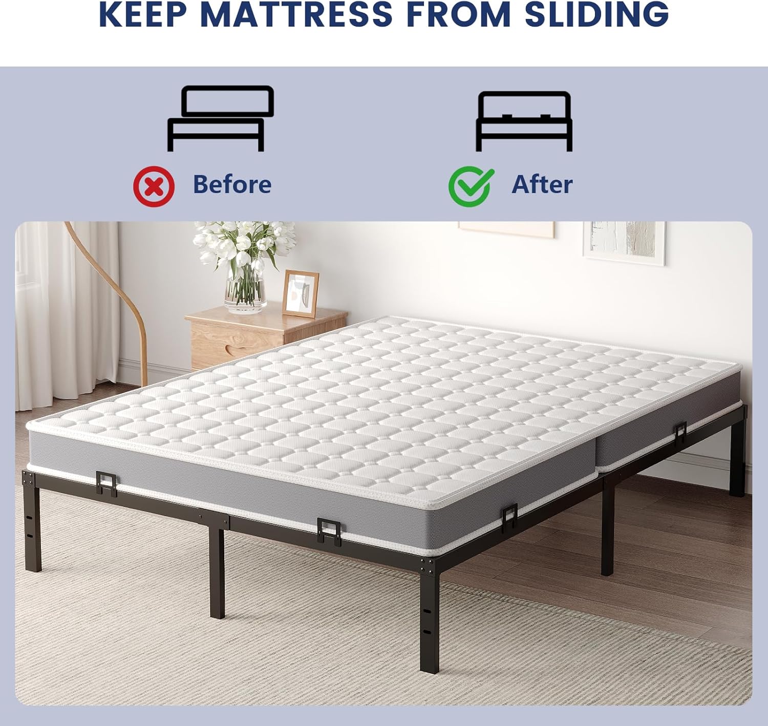 Non Slip Mattress Gaskets for Metal Bed Frame