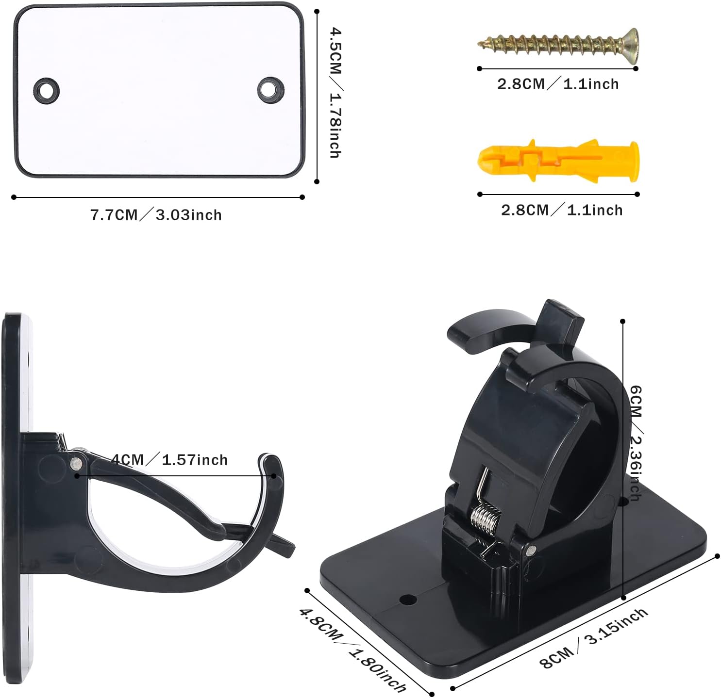 4Pcs Self-Adhesive Curtain Rod Clips