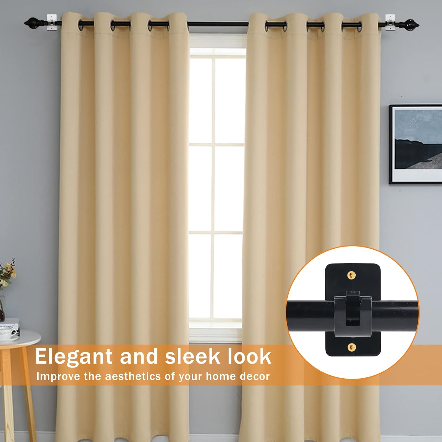 4Pcs Self-Adhesive Curtain Rod Clips